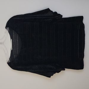 Twelfth Street By Cynthia Vincent Black Black & Silk Velvet Top L